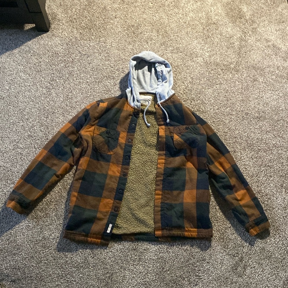 Weatherproof Vintage Hooded Plaid Flannel Thick Insulated Sherpa Comfortable
